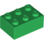 Набор LEGO Brick 2 x 3, Зеленый
