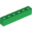 Набор LEGO Brick 1 x 6, Зеленый