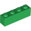Набор LEGO Brick 1 x 4, Зеленый