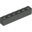 Набор LEGO Brick 1 x 6, Темно-серый