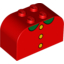 Набор LEGO Brick 2 x 4 x 2 Double Curved Top with 3 Yellow Buttons, Green Collar Print, Красный