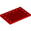 Набор LEGO Tile Special 4 x 6 with Studs on Edges, Красный