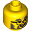 Набор LEGO Minifig Head Gray Eyebrows, Glasses, Beard and Moustache Print [Blocked Open Stud], Желтый