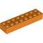 Набор LEGO Brick 2 x 8, Оранжевый
