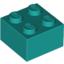 Набор LEGO Brick 2 x 2, Темно-бирюзовый