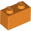 Набор LEGO Brick 1 x 2, Оранжевый