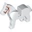 Набор LEGO Horse with Black Eyes, White Pupils, Brown Bridle Print, Белый
