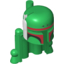 Набор LEGO Minifig Helmet SW Rocket Pack with Boba Fett Colors Print, Dark Brown Highlights, Зеленый