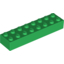 Набор LEGO Brick 2 x 8, Зеленый