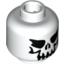 Набор LEGO Minifig Head with Evil Skeleton Skull Print [Blocked Open Stud], Белый