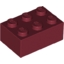 Набор LEGO Brick 2 x 3, Темно-красный
