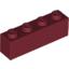 Набор LEGO Brick 1 x 4, Темно-красный