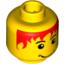 Набор LEGO Minifig Head Male Messy Red Hair, Smile, White Pupils Print (Pepper) [Blocked Open Stud], Желтый