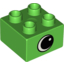 Набор LEGO Brick 2x2 with Simple Eye Print, Ярко-зеленый