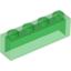Набор LEGO Brick 1 x 4 without Bottom Tubes, Прозрачный зеленый