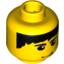 Набор LEGO Minifig Head Male Black Hair, Eyebrows, and Smirk Print [Blocked Open Stud], Желтый