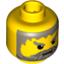 Набор LEGO Minifig Head Beard with Gray Hair, Moustache, and Angry Eyebrows Print [Blocked Open Stud], Желтый