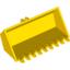 Набор LEGO Vehicle Digger Bucket 9 Teeth 4 x 8 with Locking 2 Finger Hinge, Желтый