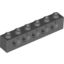 Набор LEGO Technic Brick 1 x 6 [5 Holes], Темный сине-серый