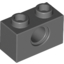 Набор LEGO Technic Brick 1 x 2 [1 Hole], Темный сине-серый