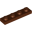 Набор LEGO Plate 1 x 4, Красно-коричневый