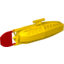 Набор LEGO Electric, Motor with Boat Propeller and Rudder - Complete Assembly 14 x 4 x 4, 4-Blade Propeller, Желтый