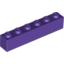 Набор LEGO Brick 1 x 6, Темно-фиолетовый