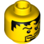 Набор LEGO Minifig Head Male - Messy Black Hair, Goatee Print [Blocked Open Stud], Желтый