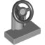 Набор LEGO Vehicle Steering Stand 1 x 2 with Black Steering Wheel, Светлый сине-серый