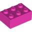 Набор LEGO Brick 2 x 3, Темно-розовый