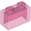 Набор LEGO Brick 1 x 2 without Bottom Tube, Glitter Trans-Dark Pink