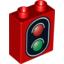 Набор LEGO Duplo Brick 1 x 2 x 2 with Bottom Tube and Traffic Signal Double Print, Красный