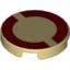 Набор LEGO Tile, Round 2 x 2 with Dark Red Semicircles Print, Tan