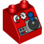 Набор LEGO Duplo, Brick 2 x 2 Slope 45 with Joystick and Controls Print, Красный
