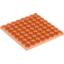 Набор LEGO Plate 8 x 8, Trans-Neon Orange