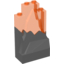 Набор LEGO Rock Panel 2 x 4 x 6 with Marbled Dark Bluish Gray Pattern, Trans-Neon Orange