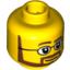 Набор LEGO Minifig Head - Neat Brown Beard with White Pupils and Glasses Print [Blocked Open Stud], Желтый