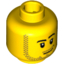 Набор LEGO Minifig Head Male Smirk, Pupils, Stubble Beard and Moustache and Sideburns Print [Blocked Open Stud], Желтый