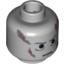 Набор LEGO Minifig Head Male Scars Gray Left & Right, Gray Eyebrows Print (Darth Vader 10188) [Blocked Open Stud], Светлый сине-серый