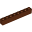 Набор LEGO Brick 1 x 8, Красно-коричневый