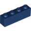 Набор LEGO Brick 1 x 4, Темно-синий