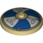 Набор LEGO Dish 4 x 4 Inverted [Radar] with Viking Shield Blue / White Sections and Silver Ornament Print, Tan