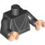 Набор LEGO Torso SW Jedi Robe, Waist Sash Print / Black Arms / Light Flesh Hands, Черный