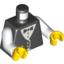 Набор LEGO Torso Town Vest Formal with Bow Tie Print / White Arms / Yellow Hands, Черный