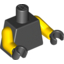 Набор LEGO Torso Plain / Yellow Arms / Black Hands, Черный