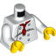 Набор LEGO Torso Chef with 8 Buttons, Long Red Neckerchief Print / White Arms / Yellow Hands, Белый