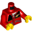 Набор LEGO Torso Jacket with Zips, Black Top, Classic Space Logo, White Undershirt Print / Red Arms / Yellow Hands, Красный