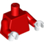 Набор LEGO Torso Plain / Red Arms / White Hands, Красный