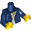 Набор LEGO Torso Blazer over Light Blue Button Down Shirt Print / Dark Blue Arms / Yellow Hands, Темно-синий