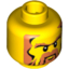 Набор LEGO Minifig Head - Light Brown Beard with Sideburns and Eyebrows Print [Blocked Open Stud], Желтый